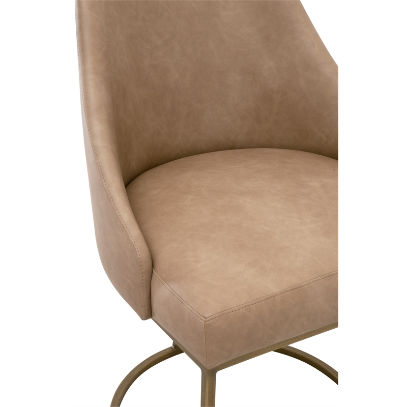 Maklaine Contemporary Transitional Dining Chair Set of 2 in Tan
