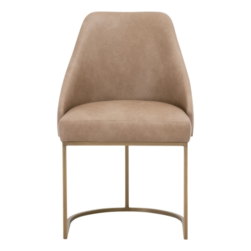 Maklaine Contemporary Transitional Dining Chair Set of 2 in Tan