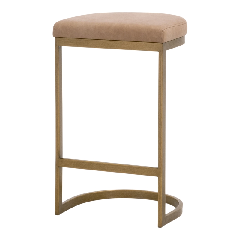 Maklaine Contemporary Transitional Counter Stool in Tan Finish