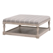 Maklaine Transitional Upholstered Coffee Table in Gray and White