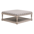 Maklaine Transitional Upholstered Coffee Table in Gray and White