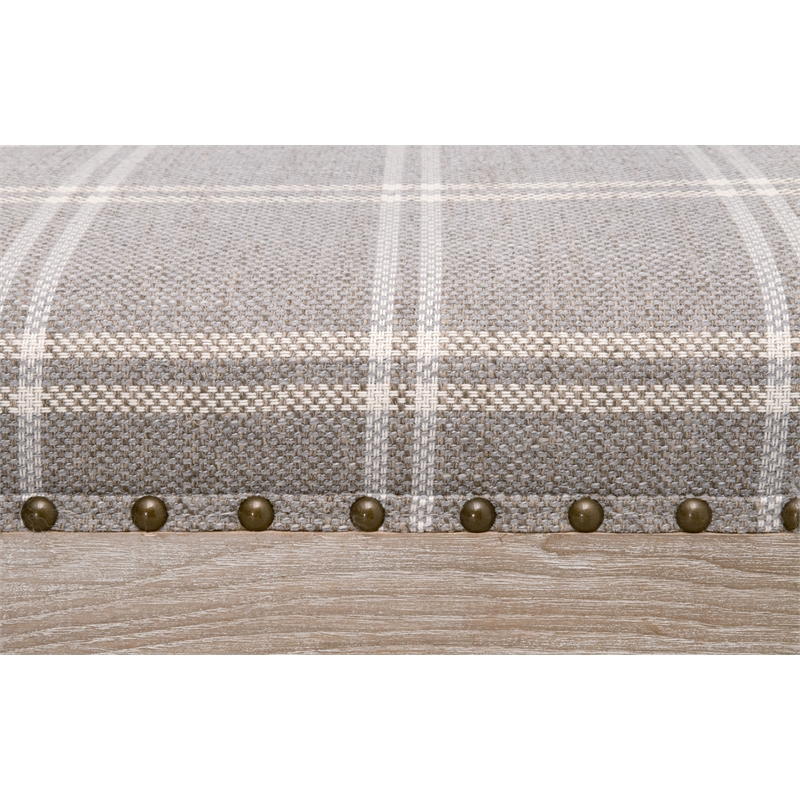 Maklaine Transitional Upholstered Coffee Table in Gray and White