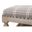 Maklaine Transitional Upholstered Coffee Table in Gray and White