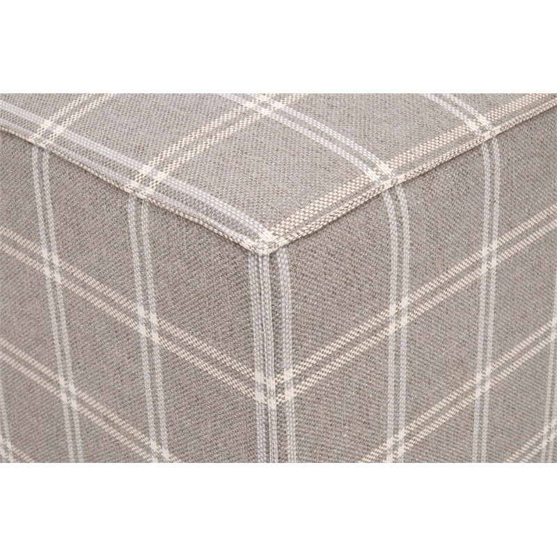 Maklaine Modern Transitional Accent Cube in Gray Finish and White