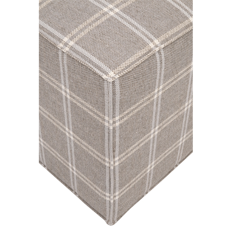 Maklaine Modern Transitional Accent Cube in Gray Finish and White