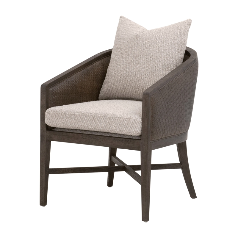 Maklaine Contemporary Transitional Arm Chair in Taupe Finish