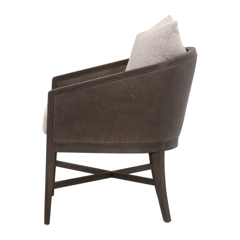 Maklaine Contemporary Transitional Arm Chair in Taupe Finish