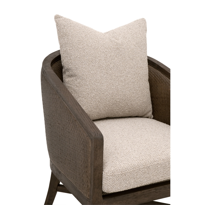 Maklaine Contemporary Transitional Arm Chair in Taupe Finish