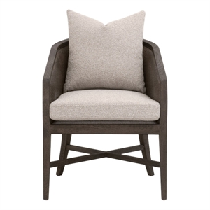 Maklaine Contemporary Transitional Arm Chair in Taupe Finish