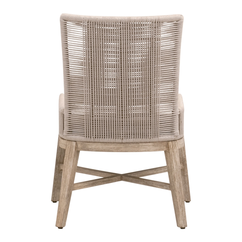 Maklaine Transitional Overlay Dining Chair Set of 2 in Natural