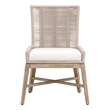 Maklaine Transitional Overlay Dining Chair Set of 2 in Natural