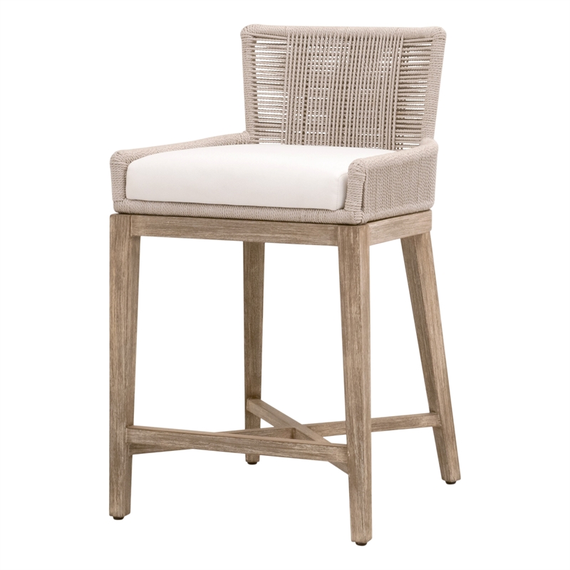 Maklaine Modern Transitional Overlay Counter Stool in Natural