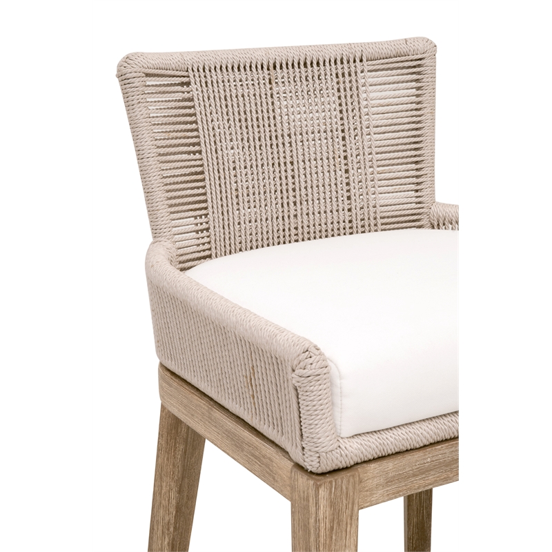 Maklaine Modern Transitional Overlay Counter Stool in Natural