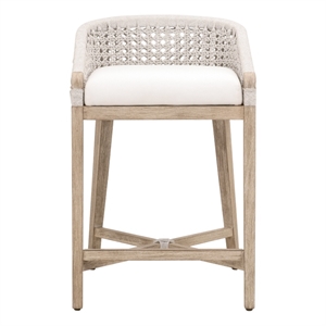 Maklaine Contemporary Transitional Counter Stool in White Finish