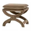 Maklaine Contemporary Transitional Ottoman in Caramel Velvet