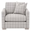 Maklaine Transitional Slim Arm Sofa Chair in Natural Gray Oak