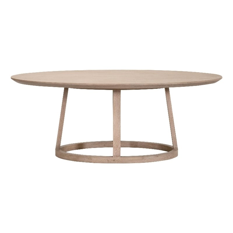 Maklaine Contemporary Transitional Oval Dining Table in Natural