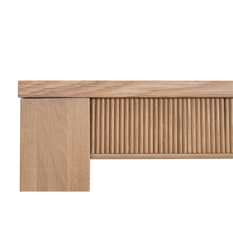Maklaine Modern Transitional Extension Dining Table in Natural
