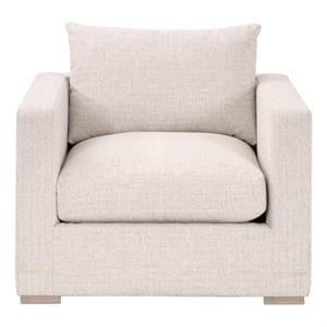 Maklaine Transitional Outdoor Track Arm Sofa Chair in Off White