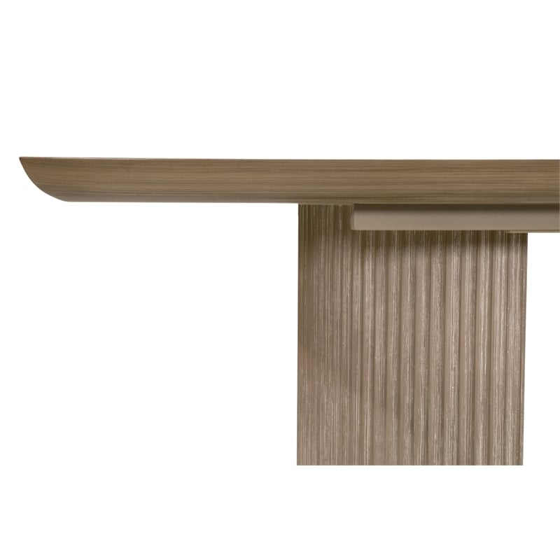 Maklaine Modern Transitional Extension Dining Table in Natural