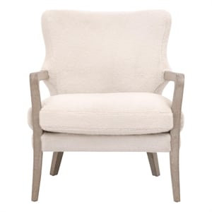 Maklaine Contemporary Transitional Club Chair in Cream Finish