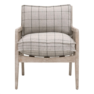 Maklaine Contemporary Transitional Club Chair in Gray Finish