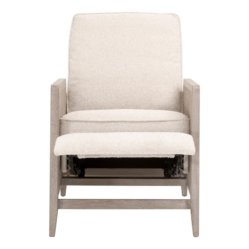 Maklaine Contemporary Transitional Polyester Recliner in Beige