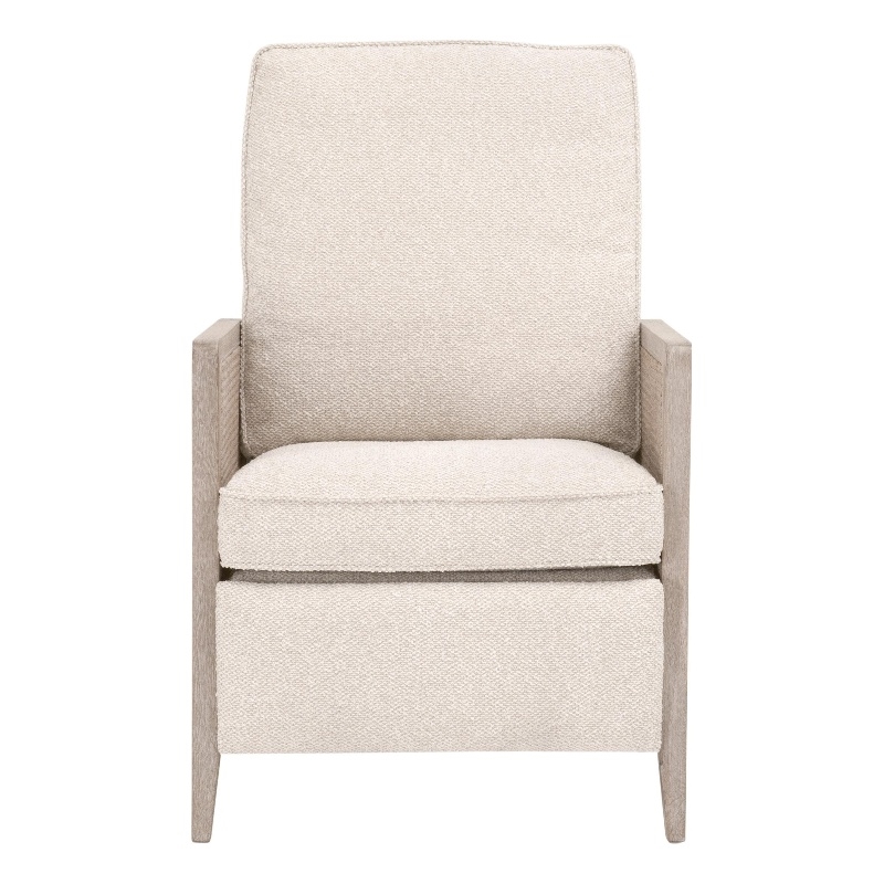 Maklaine Contemporary Transitional Polyester Recliner in Beige