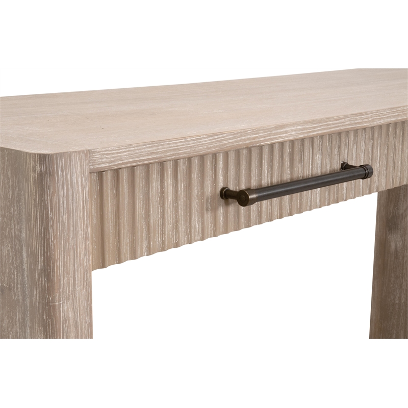Maklaine Modern Transitional 2-Drawer Console Table in Natural