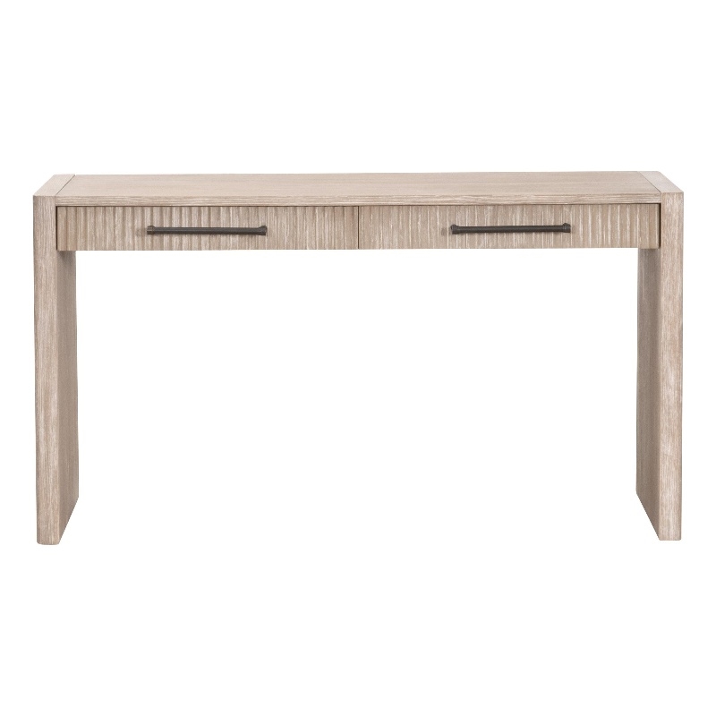 Maklaine Modern Transitional 2-Drawer Console Table in Natural
