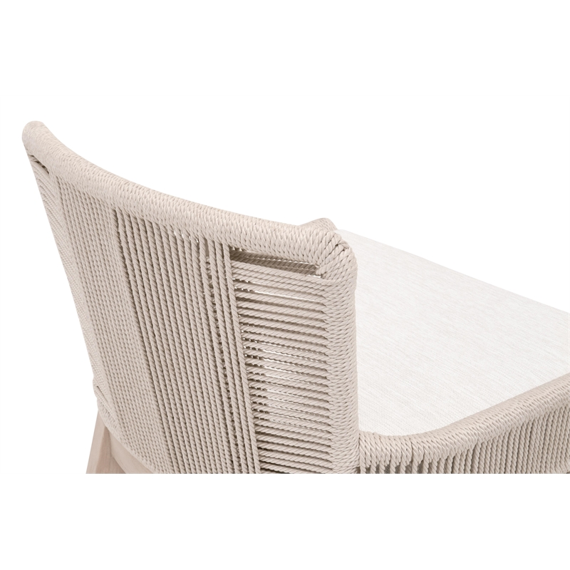 Maklaine Transitional Overlay Outdoor Counter Stool in White