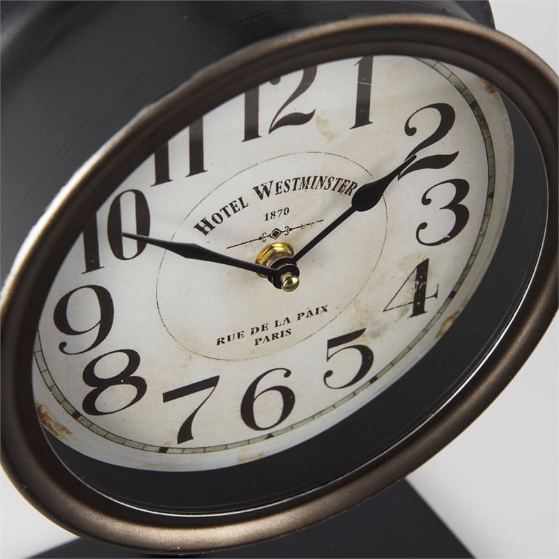 Maklaine Contemporary Metallic Brown Metal Hanging Table Clock