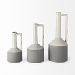 Maklaine Modern Transitional Small White/Gray Toned Ceramic Vase