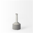 Maklaine Modern Transitional Small White/Gray Toned Ceramic Vase