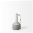 Maklaine Modern Transitional Small White/Gray Toned Ceramic Vase