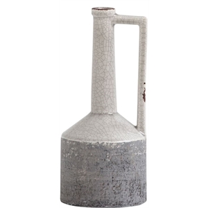 Maklaine Contemporary Medium Two-Toned Gray and White Ceramic Jug
