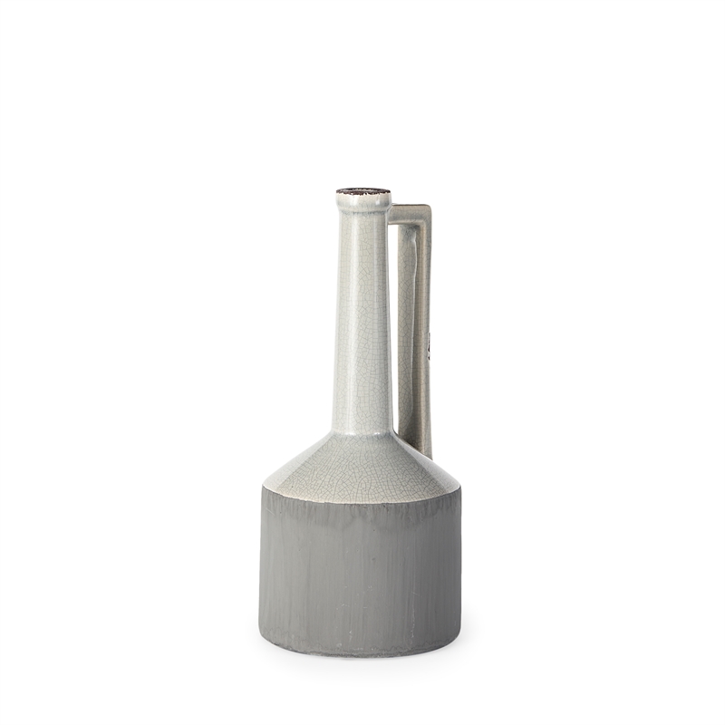 Maklaine Contemporary Medium Two-Toned Gray and White Ceramic Jug