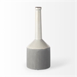 Maklaine Mid-Century Large Two-Toned White Finish Ceramic Jug
