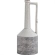 Maklaine Mid-Century Large Two-Toned White Finish Ceramic Jug