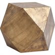 Maklaine Metal Antiqued-Gold End Table Hexagonal 26
