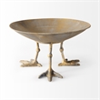 Maklaine Modern / Contemporary Medium Gold Metal Webbed Feet Bowl