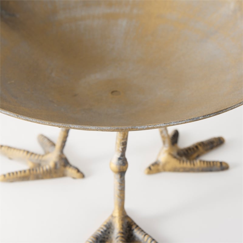 Maklaine Modern / Contemporary Medium Gold Metal Webbed Feet Bowl