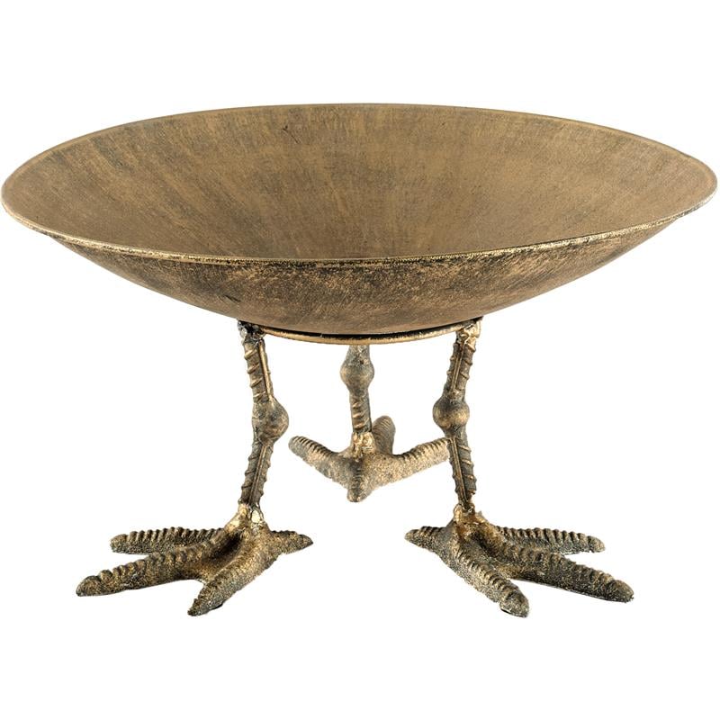 Maklaine Modern / Contemporary Medium Gold Metal Webbed Feet Bowl