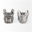 Maklaine Contemporary Resin American Bulldog Bookends in Silver