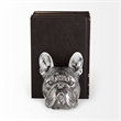 Maklaine Contemporary Resin American Bulldog Bookends in Silver