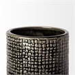 Maklaine Modern / Contemporary Medium Black with Gold Ceramic Vase