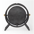Maklaine Traditional Metal Circular Table Clock in Gray Finish