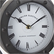 Maklaine Traditional Metal Circular Table Clock in Gray Finish