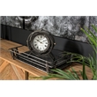 Maklaine Traditional Metal Circular Table Clock in Gray Finish