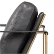 Maklaine Contemporary Black Leather Wrap Gold Metal Frame Accent Chair